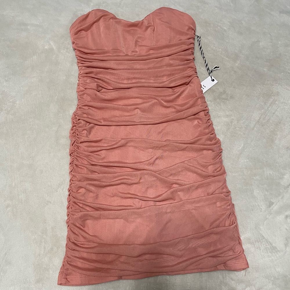 Pink Corset Strapless Bodycon Dress